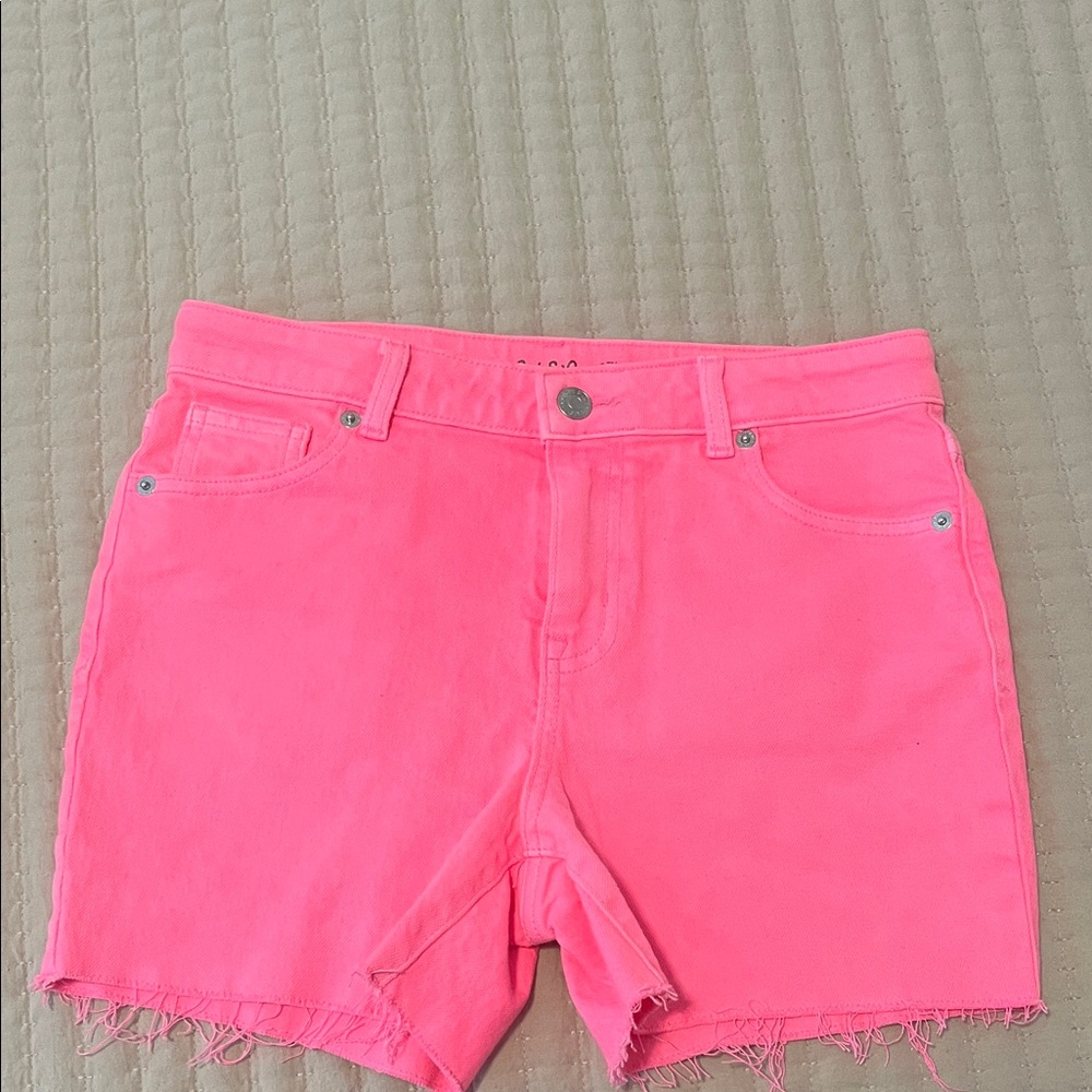 Cat & Jack Neon Pink cutoff shorts